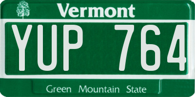 VT license plate YUP764
