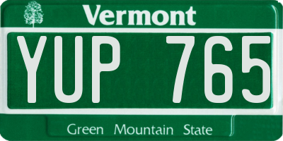 VT license plate YUP765