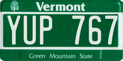 VT license plate YUP767