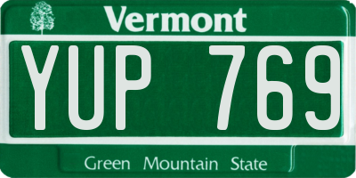 VT license plate YUP769