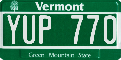 VT license plate YUP770