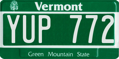 VT license plate YUP772