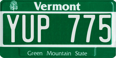 VT license plate YUP775