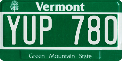 VT license plate YUP780