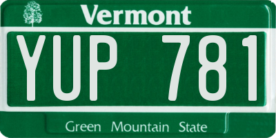 VT license plate YUP781
