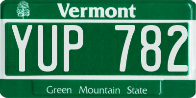 VT license plate YUP782