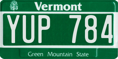 VT license plate YUP784
