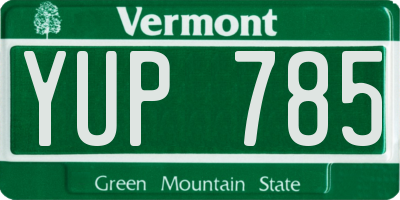 VT license plate YUP785