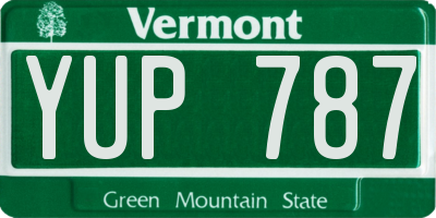 VT license plate YUP787