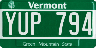 VT license plate YUP794