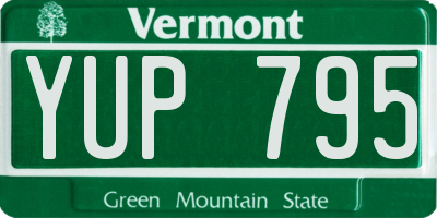 VT license plate YUP795
