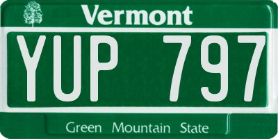 VT license plate YUP797
