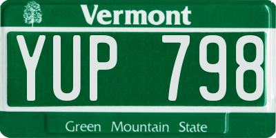 VT license plate YUP798