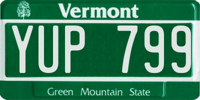 VT license plate YUP799