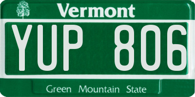 VT license plate YUP806