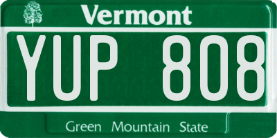 VT license plate YUP808