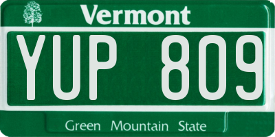 VT license plate YUP809