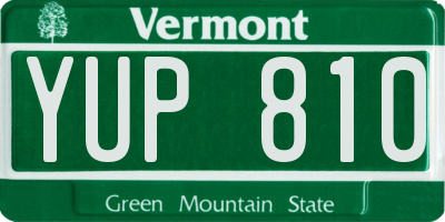 VT license plate YUP810