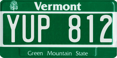 VT license plate YUP812