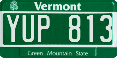 VT license plate YUP813