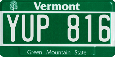 VT license plate YUP816