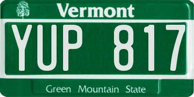 VT license plate YUP817