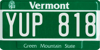 VT license plate YUP818