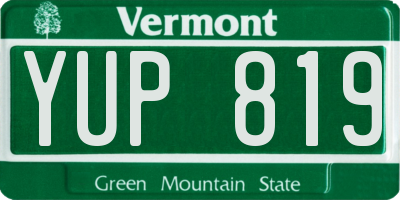 VT license plate YUP819