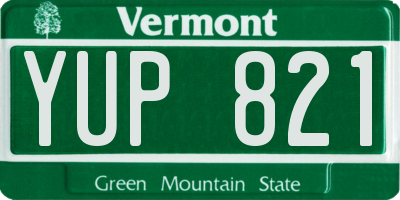 VT license plate YUP821