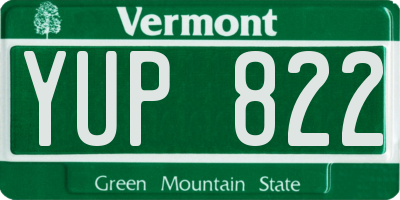 VT license plate YUP822