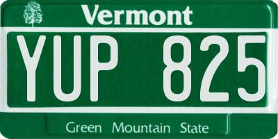 VT license plate YUP825
