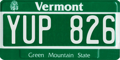 VT license plate YUP826