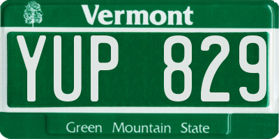 VT license plate YUP829