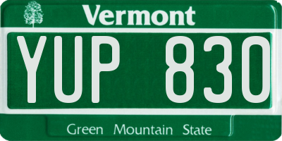 VT license plate YUP830