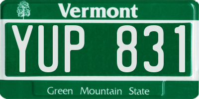 VT license plate YUP831