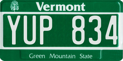 VT license plate YUP834