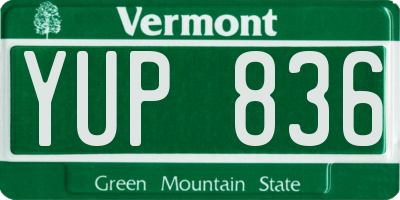 VT license plate YUP836