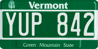 VT license plate YUP842