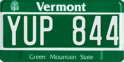 VT license plate YUP844