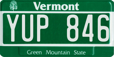 VT license plate YUP846