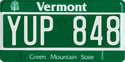 VT license plate YUP848