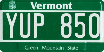 VT license plate YUP850