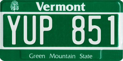 VT license plate YUP851