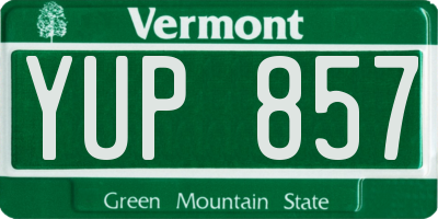 VT license plate YUP857