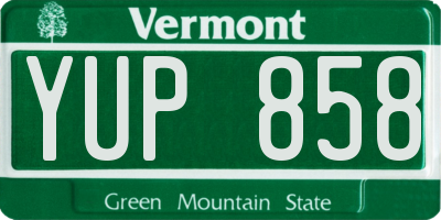 VT license plate YUP858