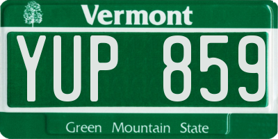 VT license plate YUP859