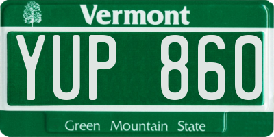 VT license plate YUP860