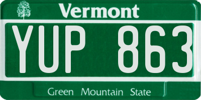 VT license plate YUP863