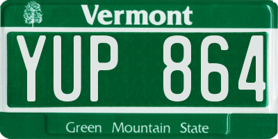 VT license plate YUP864