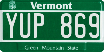 VT license plate YUP869